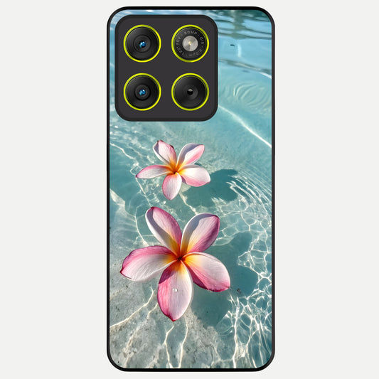  Floating Bloom Bliss Glass Case For Moto Edge 70 back cover – full design glossy printed glass finish