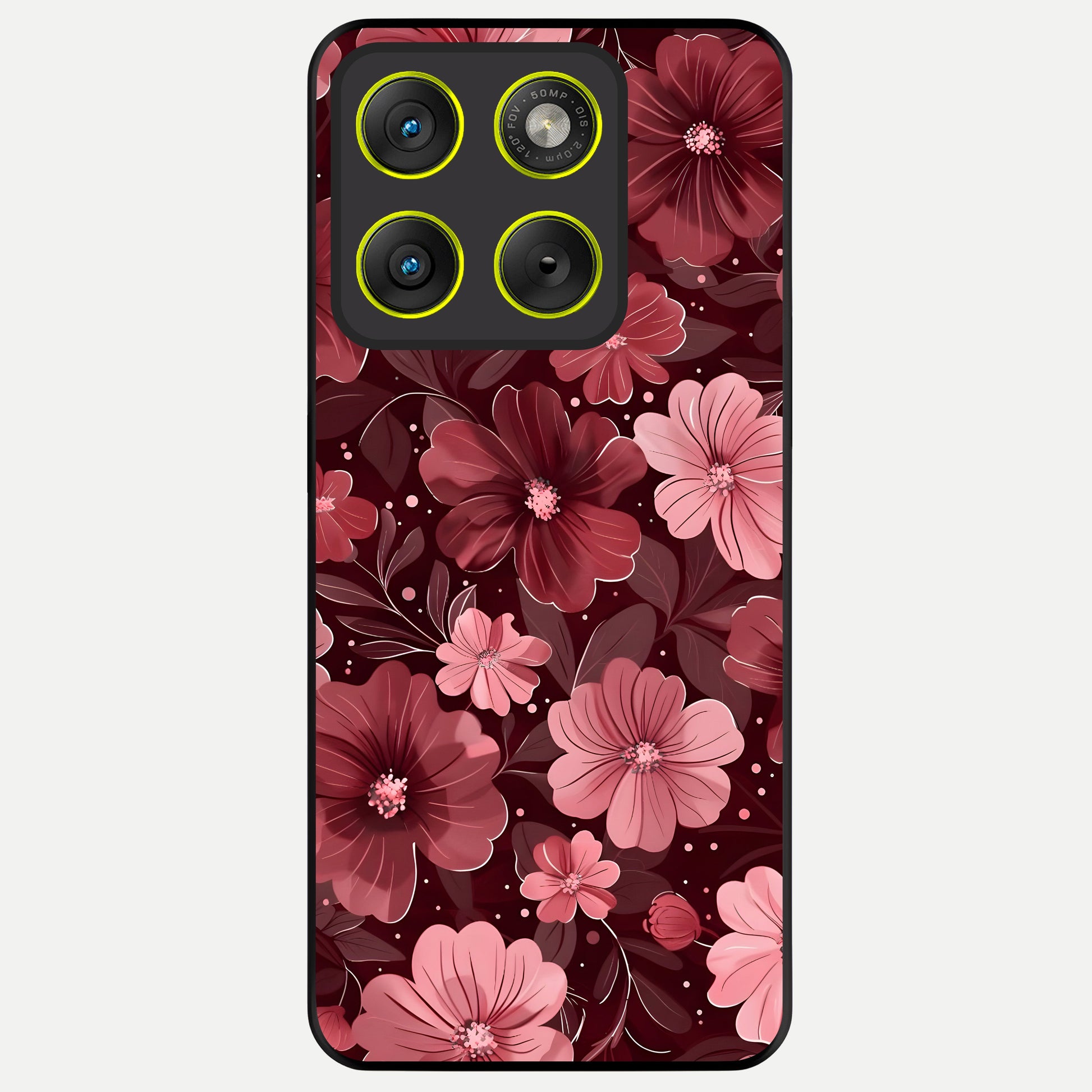  Flower Blush Bloom Glass Case For Moto Edge 70 back cover – full design glossy printed glass finish
