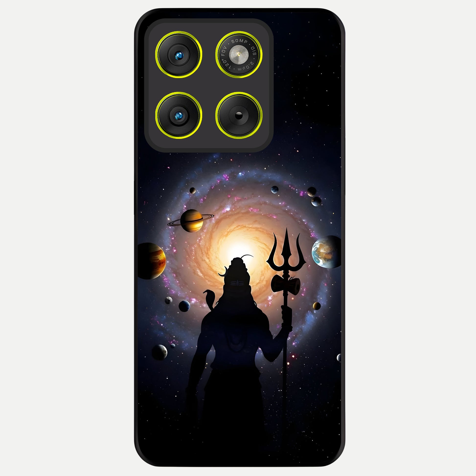  Galactic Shiva Vision Glass Case For Moto Edge 70 back cover – full design glossy printed glass finish