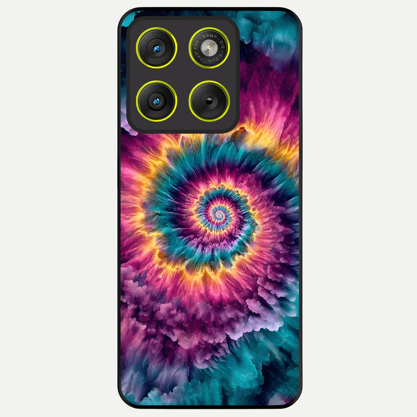  Galactic Spiral Burst Glass Case For Moto Edge 70 back cover – full design glossy printed glass finish