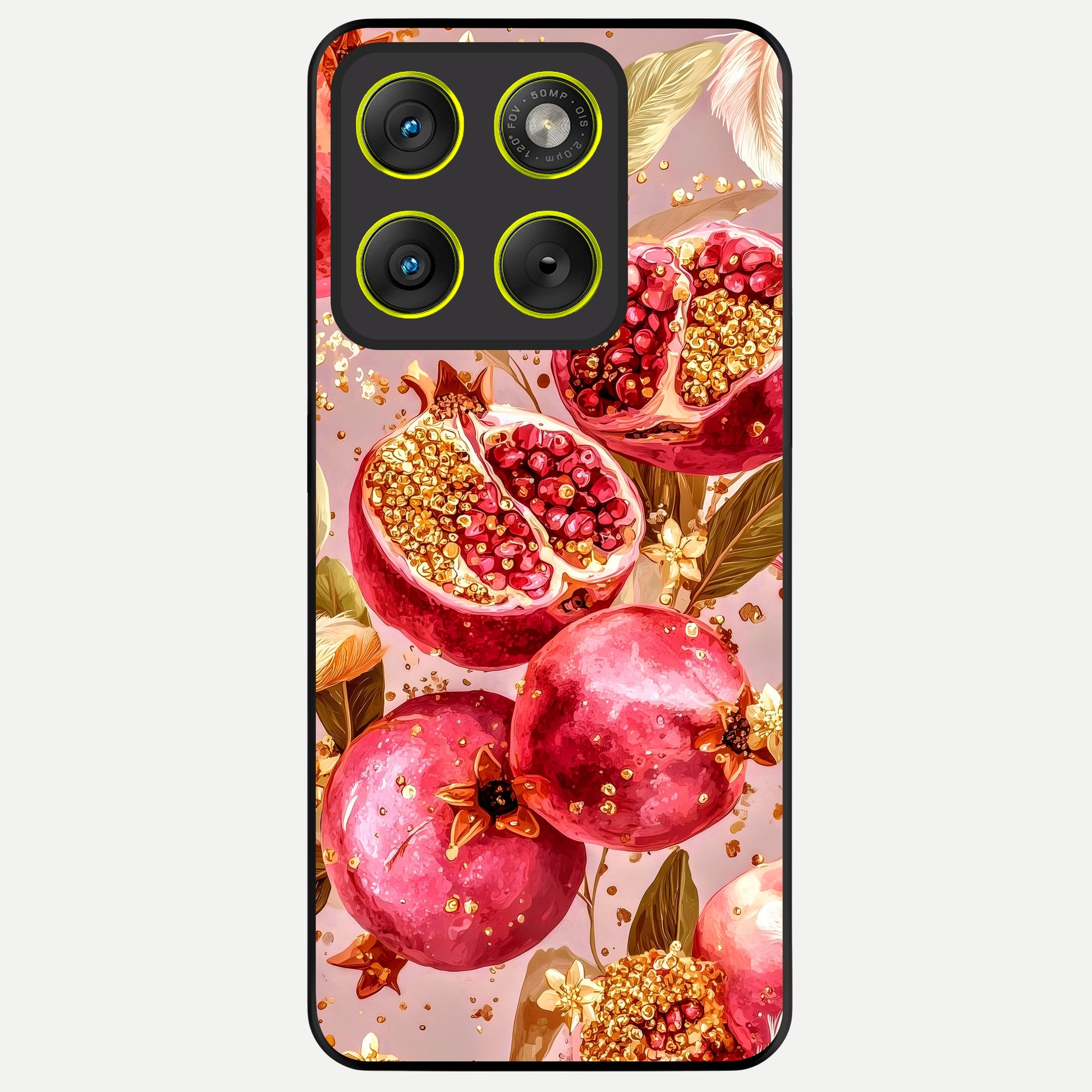  Golden Bloom Glow Glass Case For Moto Edge 70 back cover – full design glossy printed glass finish