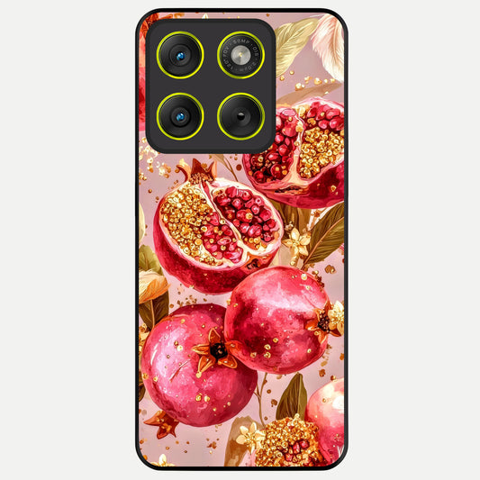  Golden Bloom Glow Glass Case For Moto Edge 70 back cover – full design glossy printed glass finish