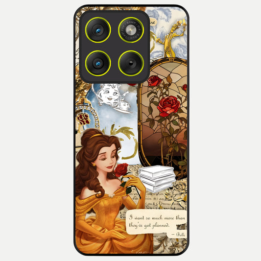  Golden Dream Belle Glass Case For Moto Edge 70 back cover – full design glossy printed glass finish
