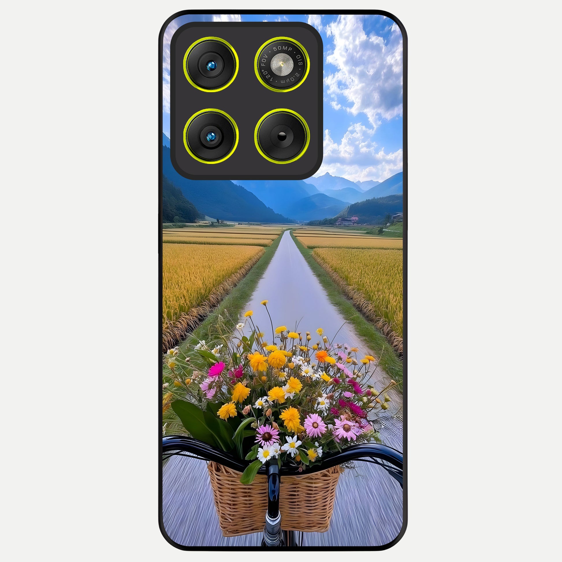  Golden Field Journey Glass Case For Moto Edge 70 back cover – full design glossy printed glass finish
