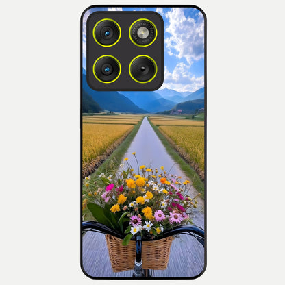  Golden Field Journey Glass Case For Moto Edge 70 back cover – full design glossy printed glass finish