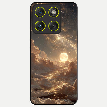  Golden Sky Dream Glass Case For Moto Edge 70 back cover – full design glossy printed glass finish