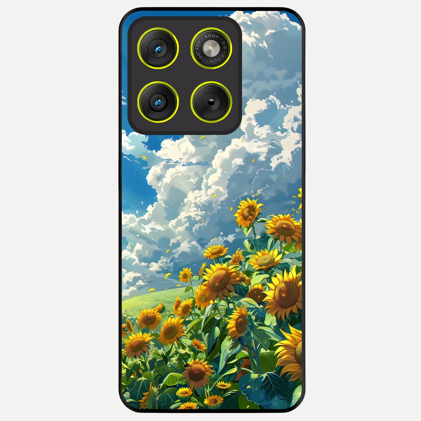  Golden Sun Glory Glass Case For Moto Edge 70 back cover – full design glossy printed glass finish