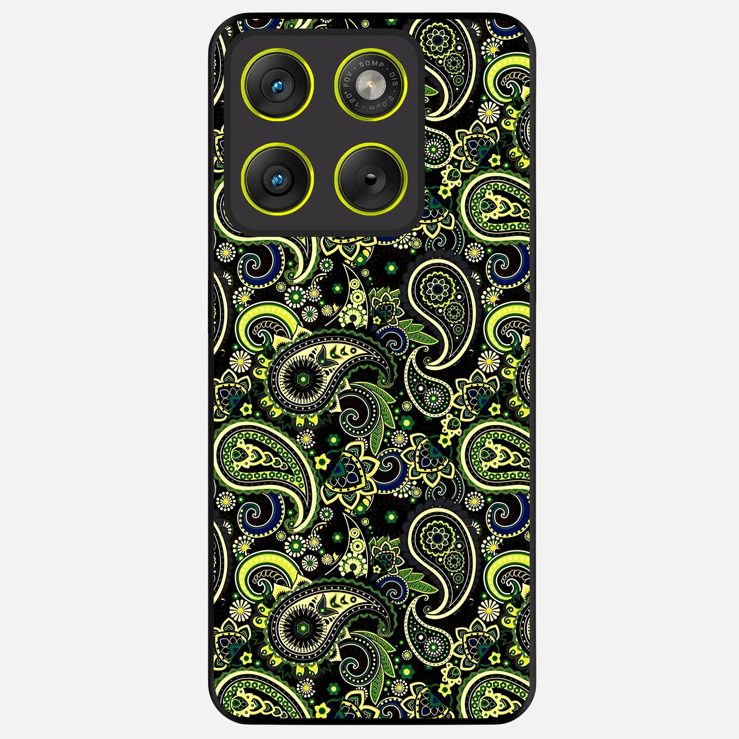  Green Lemon Glass Case For Moto Edge 70 back cover – full design glossy printed glass finish