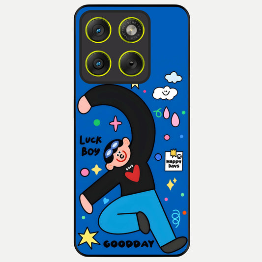  Happy Luck Vibe Glass Case For Moto Edge 70 back cover – full design glossy printed glass finish