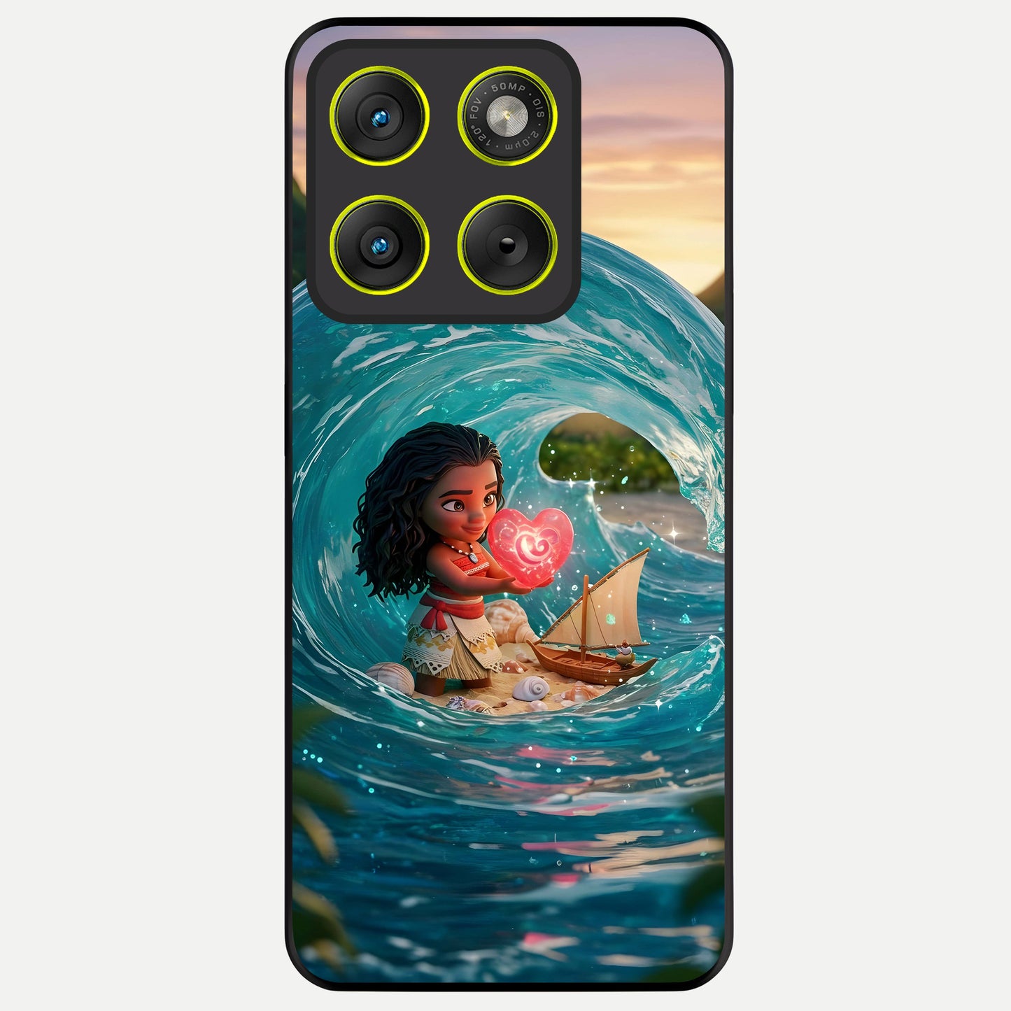  Heart of Ocean Glass Case For Moto Edge 70 back cover – full design glossy printed glass finish