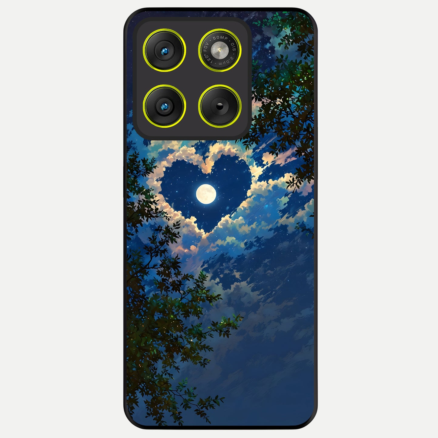  Heart With Moon Sky Glass Case For Moto Edge 70 back cover – full design glossy printed glass finish