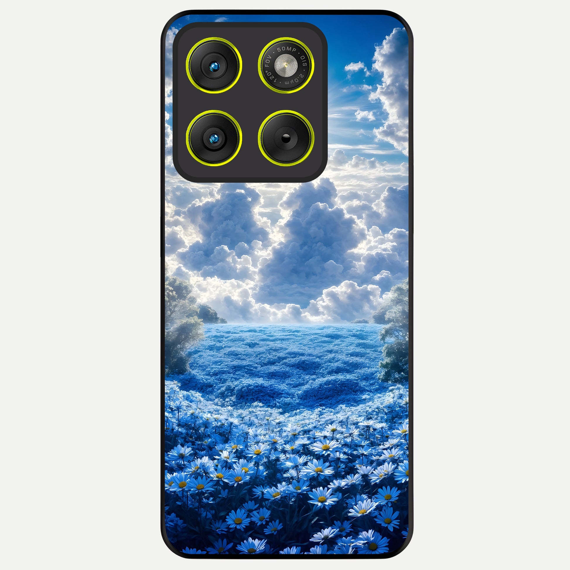  Heavenly Daisy Horizon Glass Case For Moto Edge 70 back cover – full design glossy printed glass finish