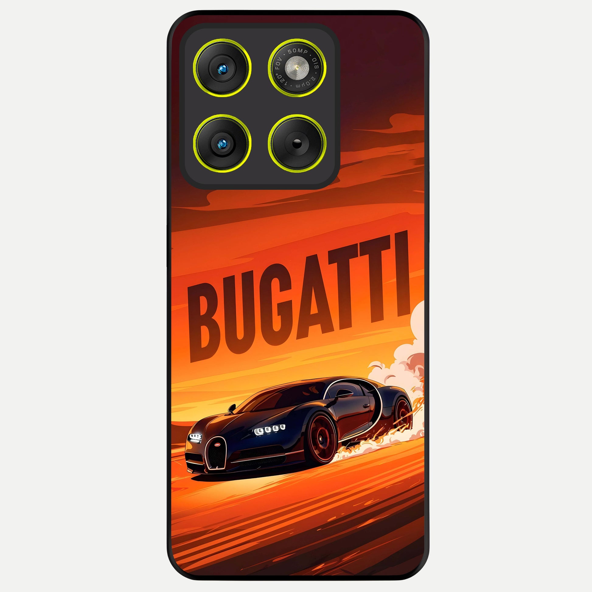 Inferno Bugatti Storm Glass Case For Moto Edge 70 back cover – full design glossy printed glass finish