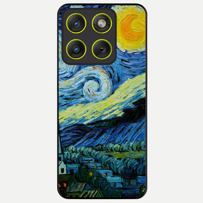  Inspired Van Gogh Art Glass Case For Moto Edge 70 back cover – full design glossy printed glass finish