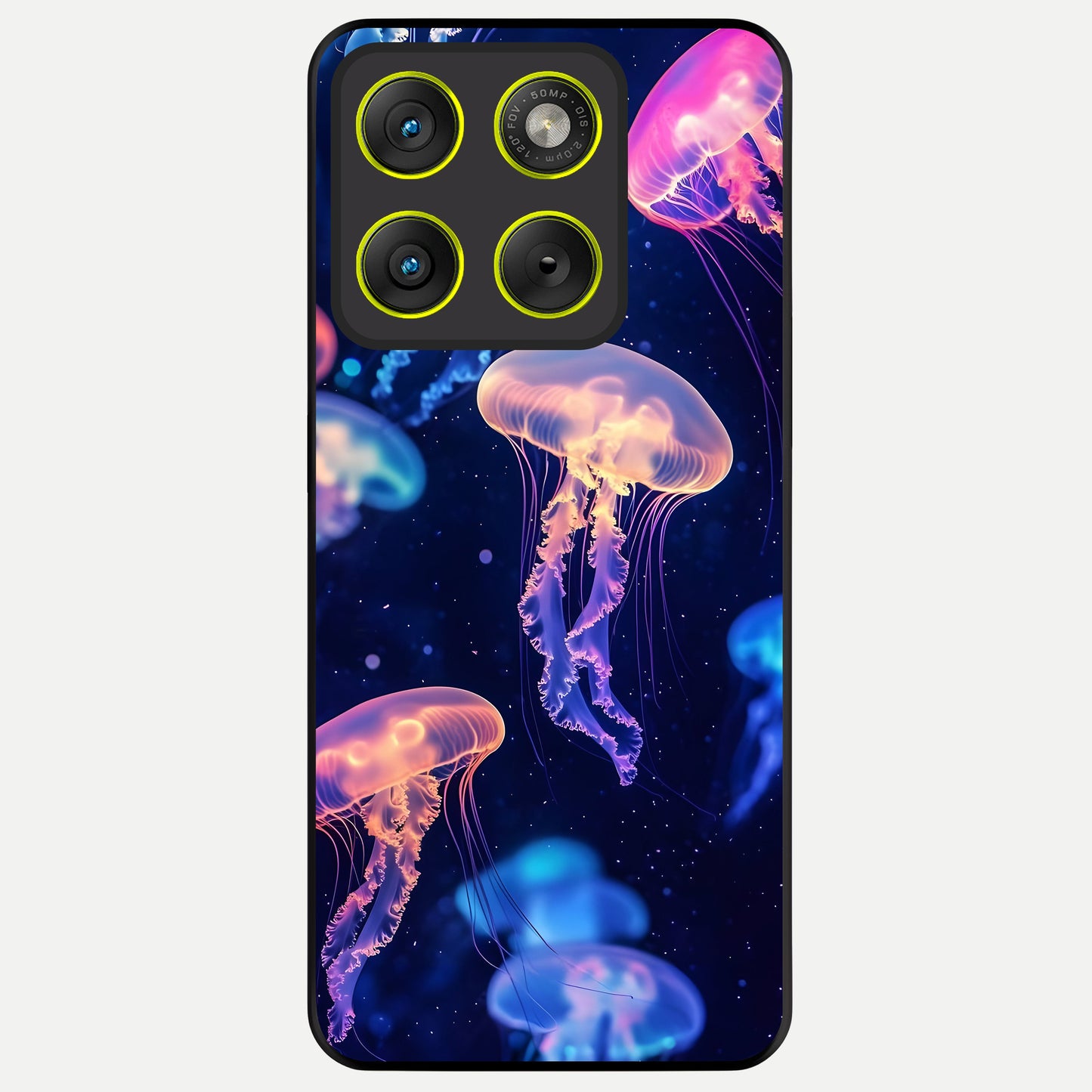  Jellyfish Pattern Glass Case For Moto Edge 70 back cover – full design glossy printed glass finish