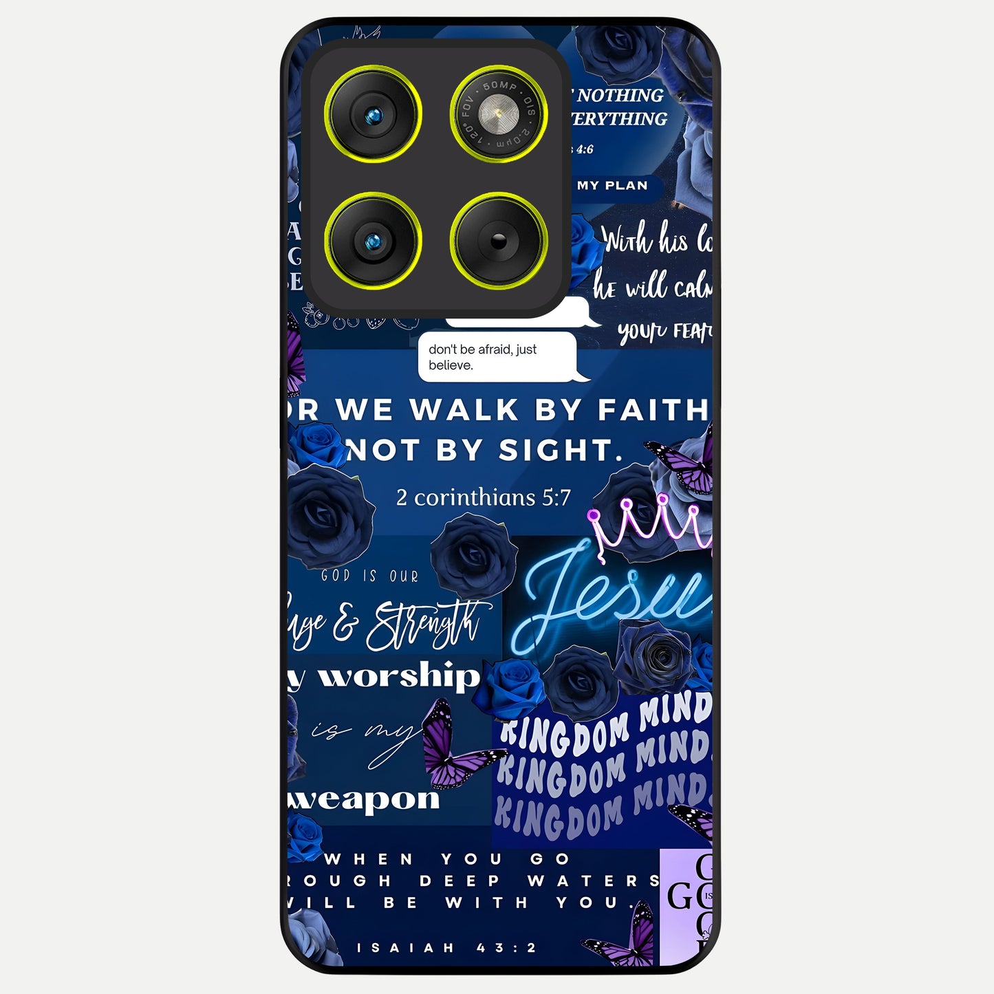  Kingdom Faith Glow Glass Case For Moto Edge 70 back cover – full design glossy printed glass finish