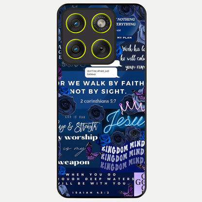  Kingdom Faith Glow Glass Case For Moto Edge 70 back cover – full design glossy printed glass finish