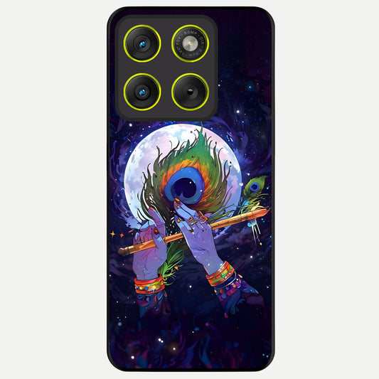  Krishna Hands Art Glass Case For Moto Edge 70 back cover – full design glossy printed glass finish
