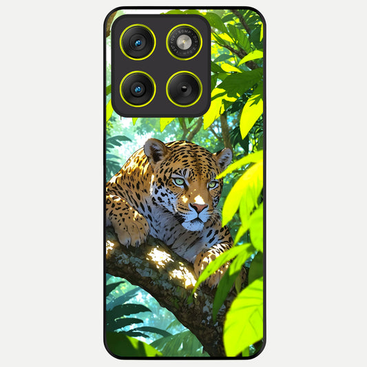  Leopard in Jungle Glass Case For Moto Edge 70 back cover – full design glossy printed glass finish