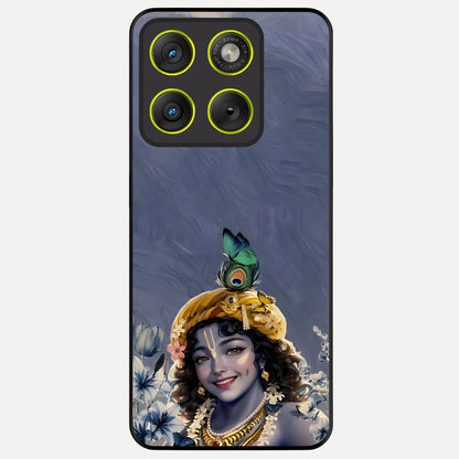  Lord Krishna Glass Case For Moto Edge 70 back cover – full design glossy printed glass finish