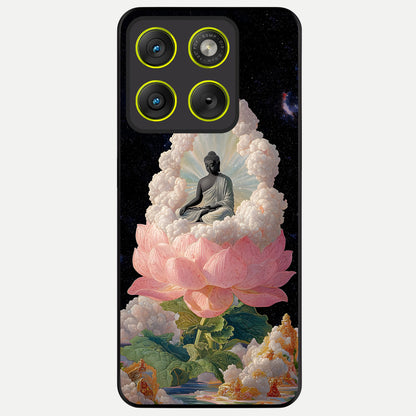  Lotus Divine Peace Glass Case For Moto Edge 70 back cover – full design glossy printed glass finish