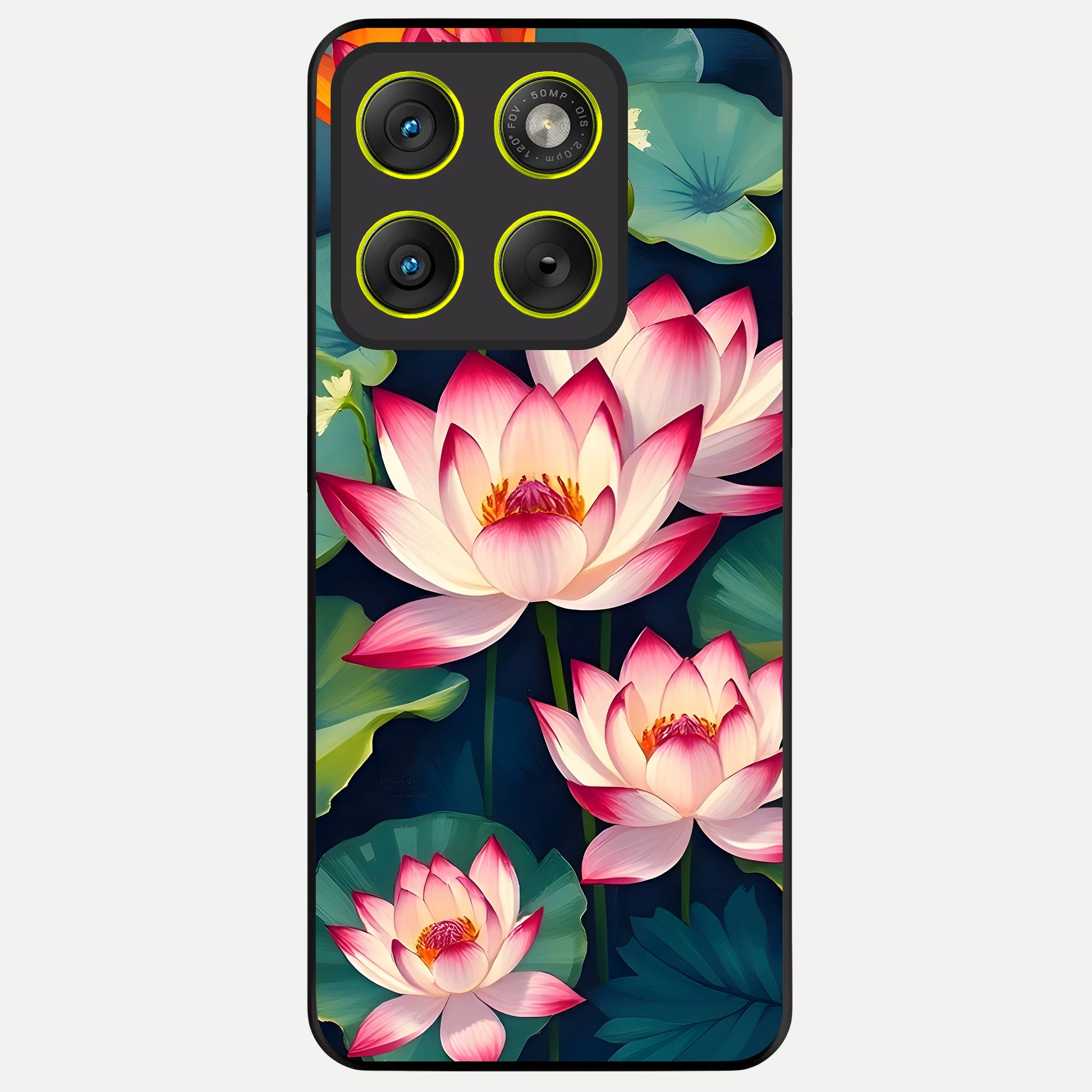  Lotus Dream Serenity Glass Case For Moto Edge 70 back cover – full design glossy printed glass finish