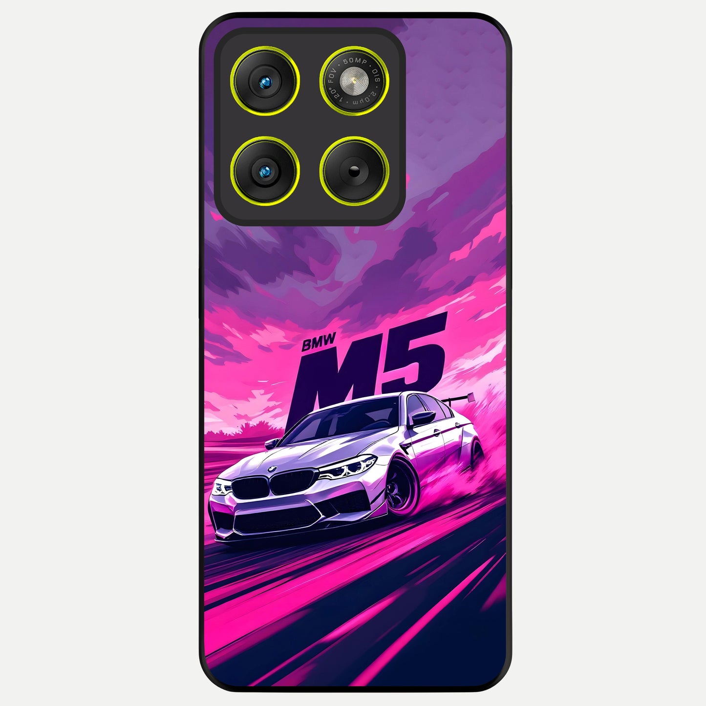  MS Neon Car Glass Case For Moto Edge 70 back cover – full design glossy printed glass finish