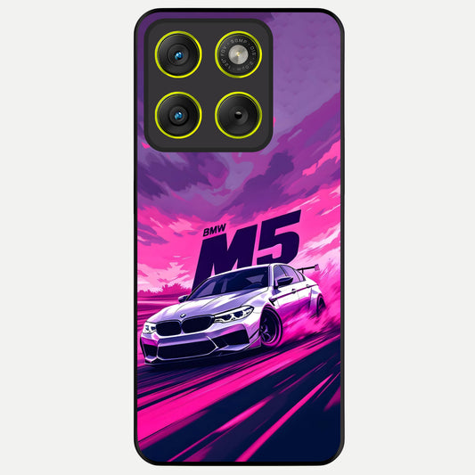  MS Neon Car Glass Case For Moto Edge 70 back cover – full design glossy printed glass finish