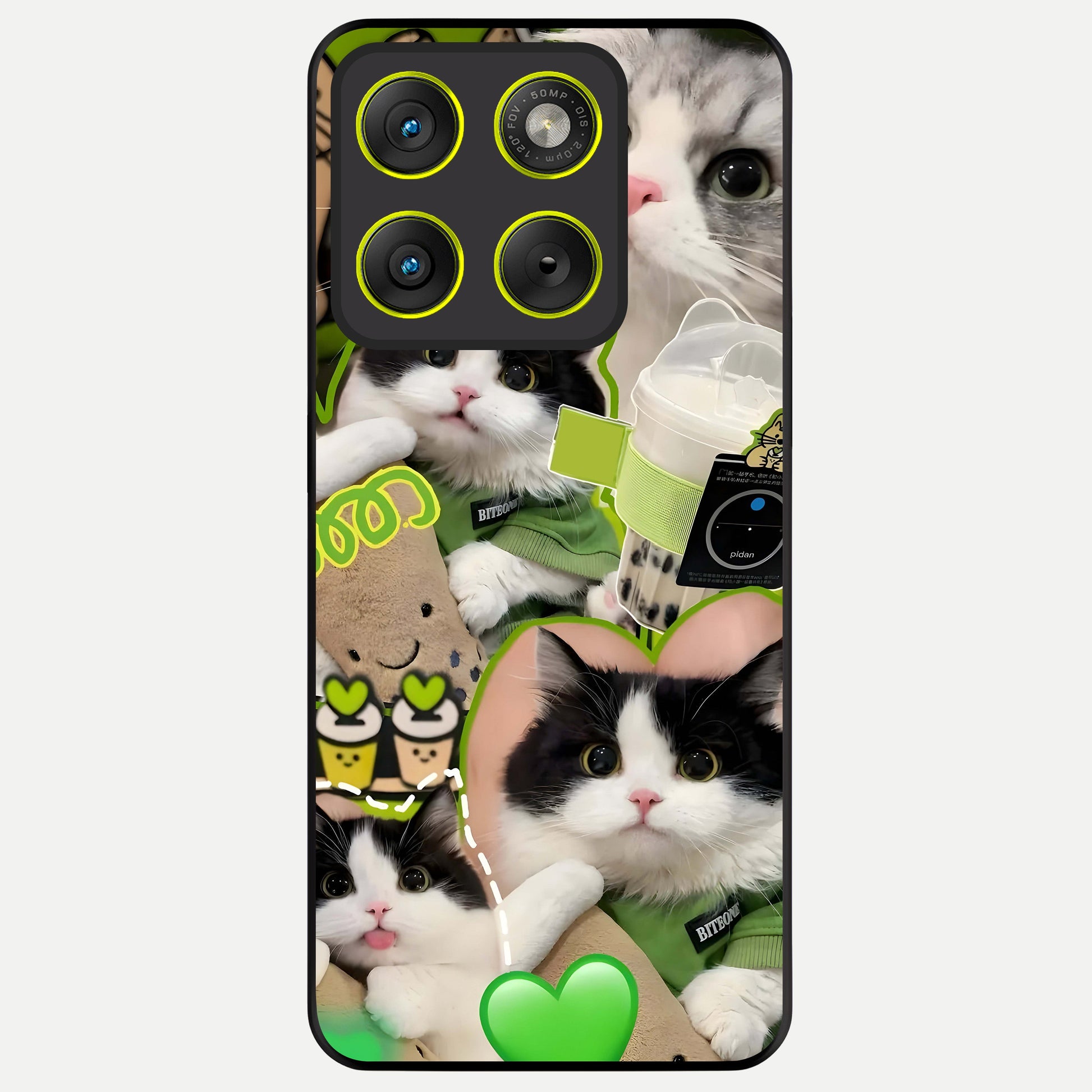  Matcha Cats Mood Glass Case For Moto Edge 70 back cover – full design glossy printed glass finish