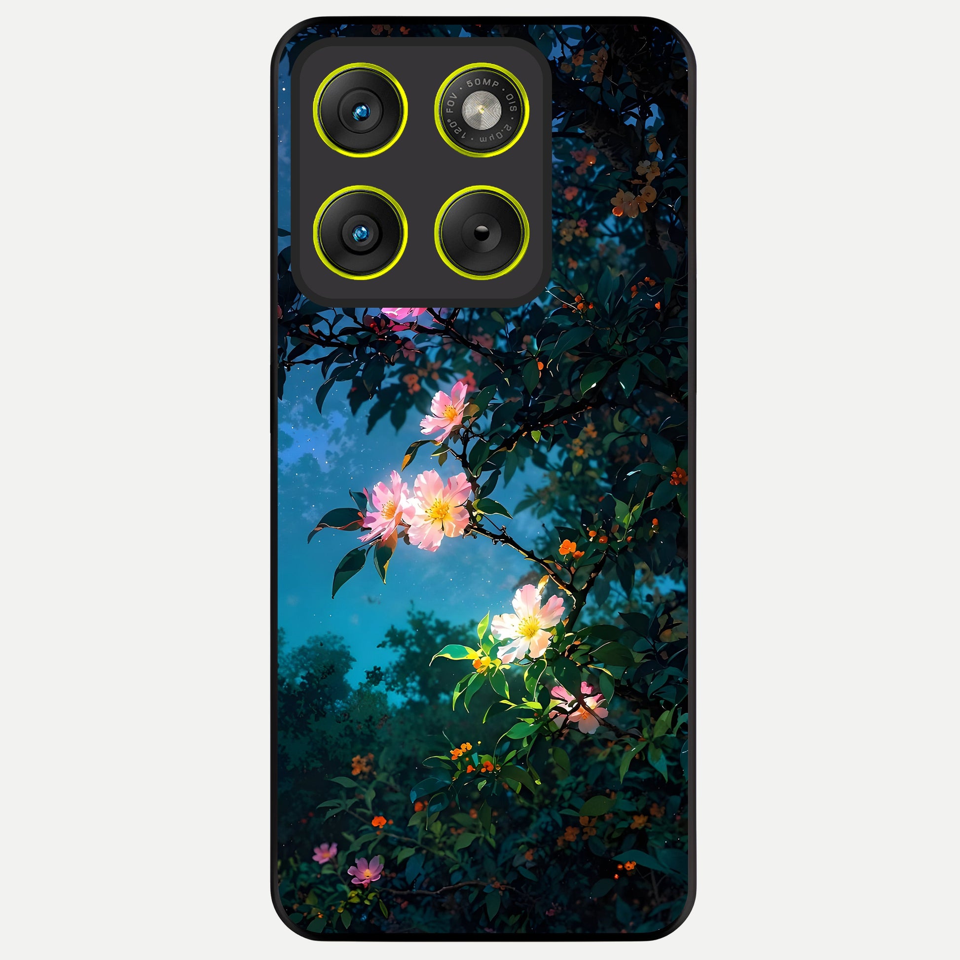  Midnight Bloom Glow Glass Case For Moto Edge 70 back cover – full design glossy printed glass finish