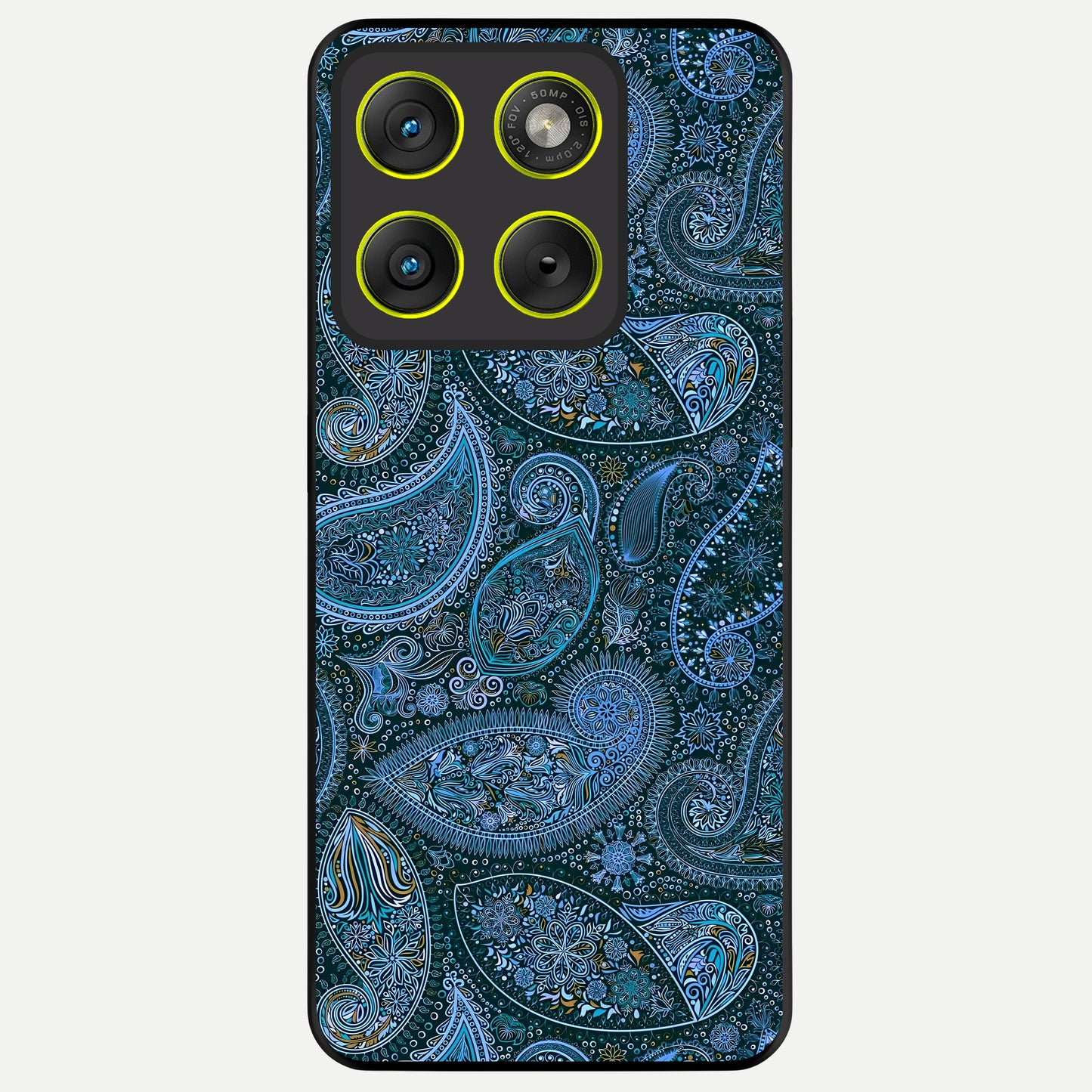  Midnight Paisley Glow Glass Case For Moto Edge 70 back cover – full design glossy printed glass finish