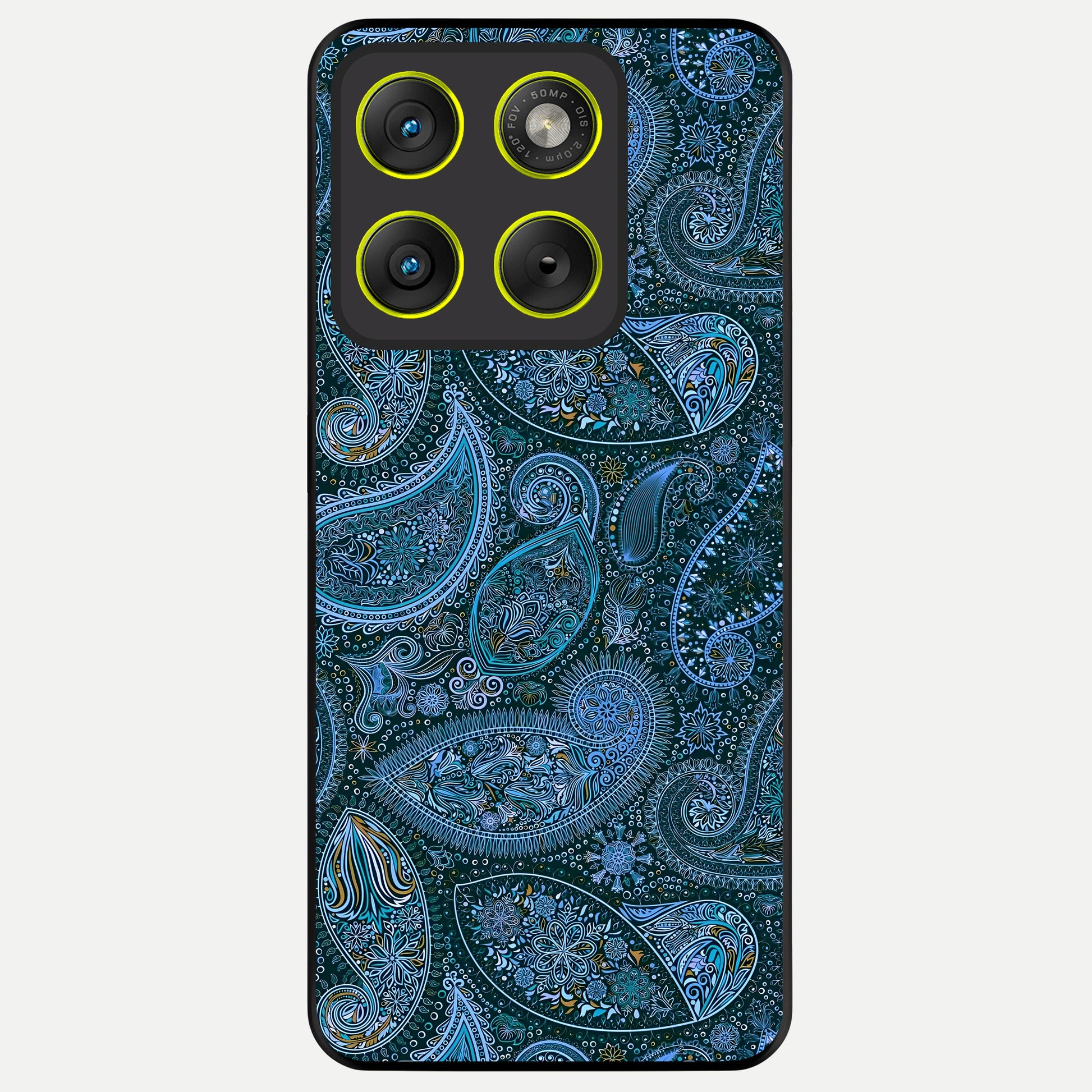  Midnight Paisley Glow Glass Case For Moto Edge 70 back cover – full design glossy printed glass finish