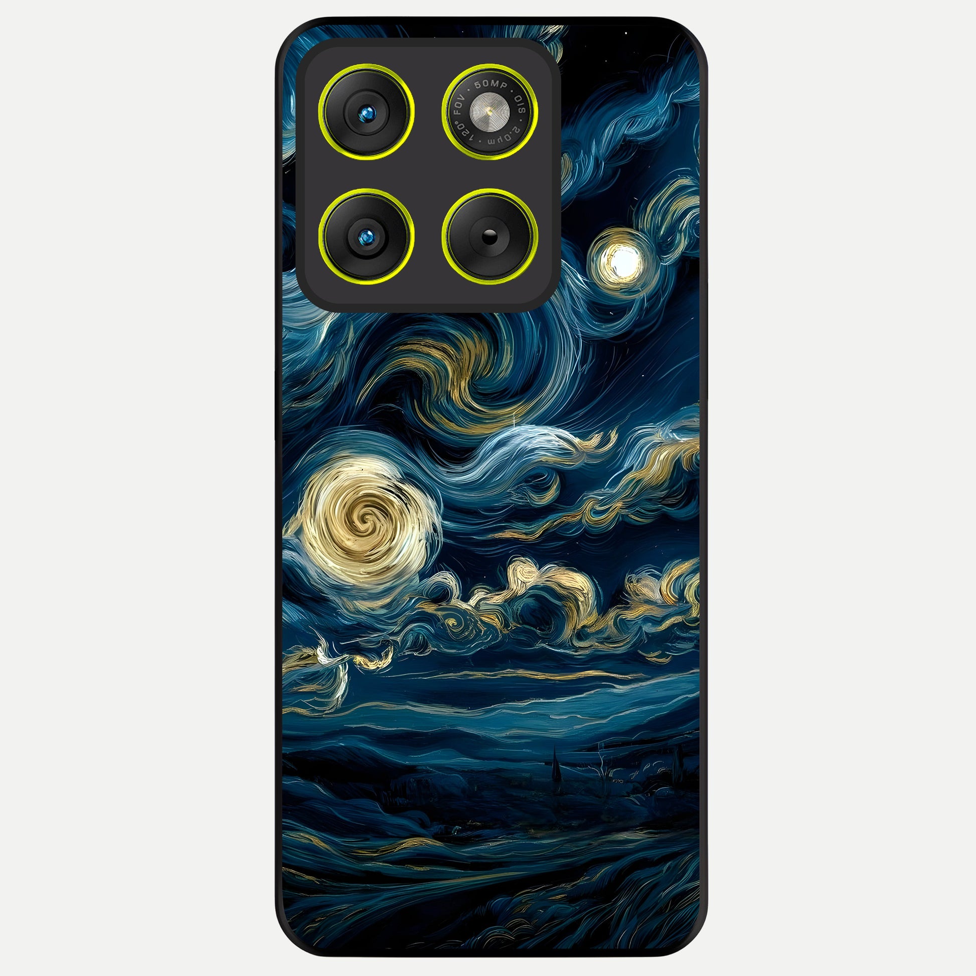  Midnight Sky Whirl Glass Case For Moto Edge 70 back cover – full design glossy printed glass finish