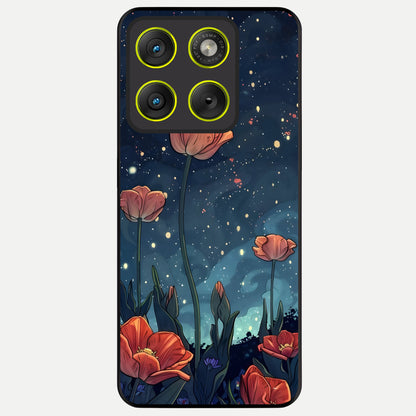  Midnight Tulip Glow Glass Case For Moto Edge 70 back cover – full design glossy printed glass finish