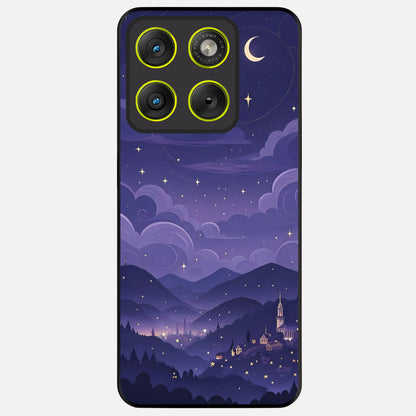  Minimal Night View Glass Case For Moto Edge 70 back cover – full design glossy printed glass finish