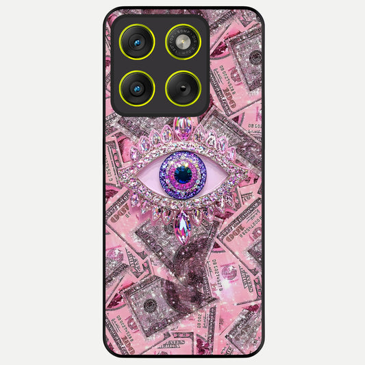  Money Eye Luxe Glass Case For Moto Edge 70 back cover – full design glossy printed glass finish