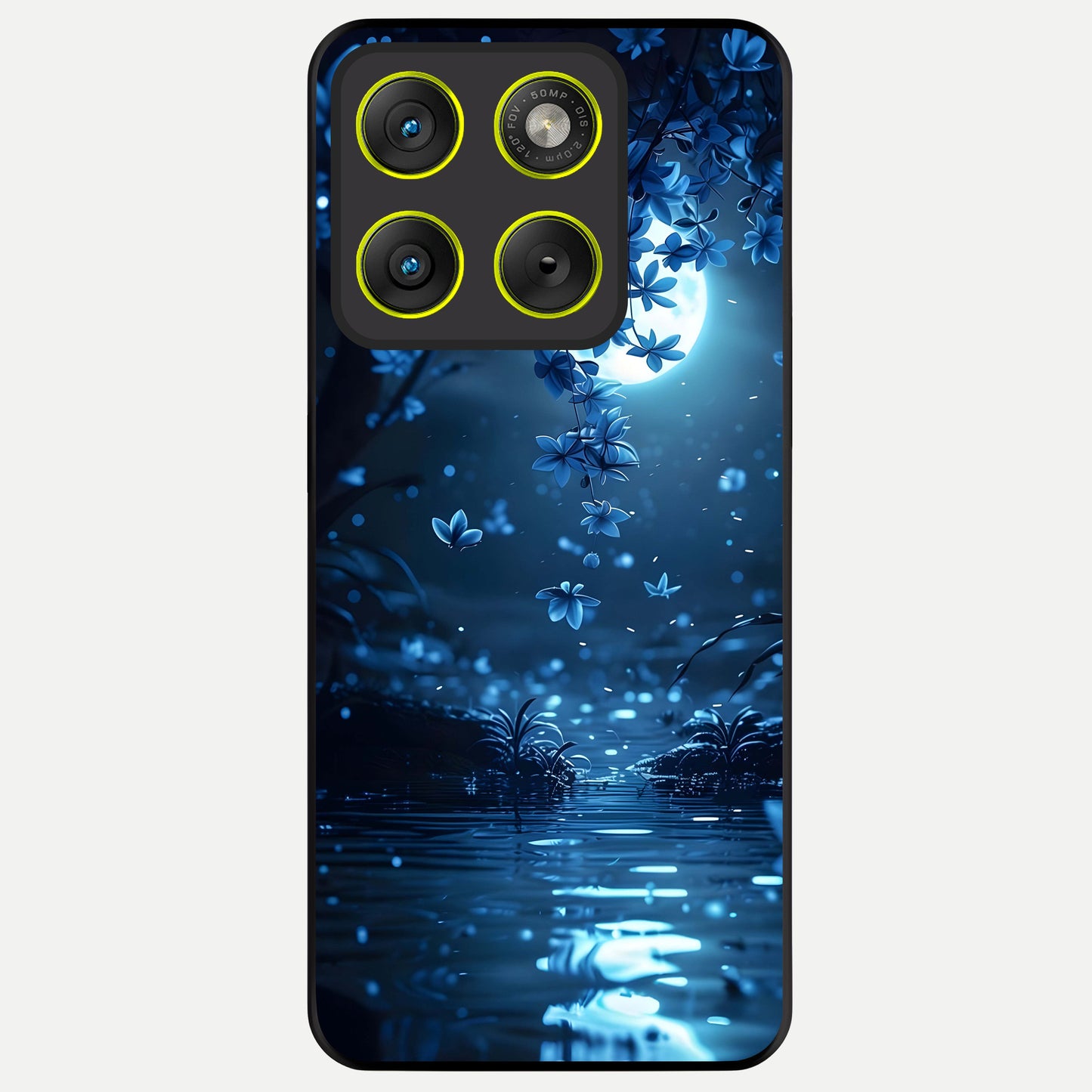  Moonlight Petal Dream Glass Case For Moto Edge 70 back cover – full design glossy printed glass finish
