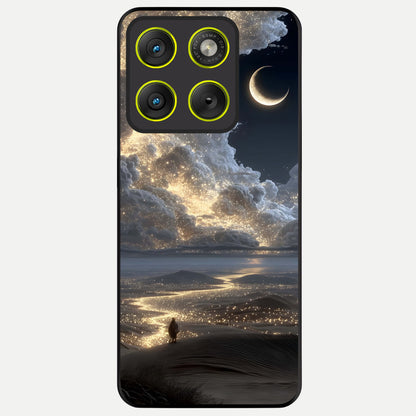  Moonlight Spark Path Glass Case For Moto Edge 70 back cover – full design glossy printed glass finish