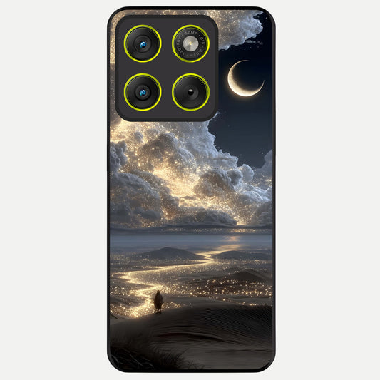  Moonlight Spark Path Glass Case For Moto Edge 70 back cover – full design glossy printed glass finish