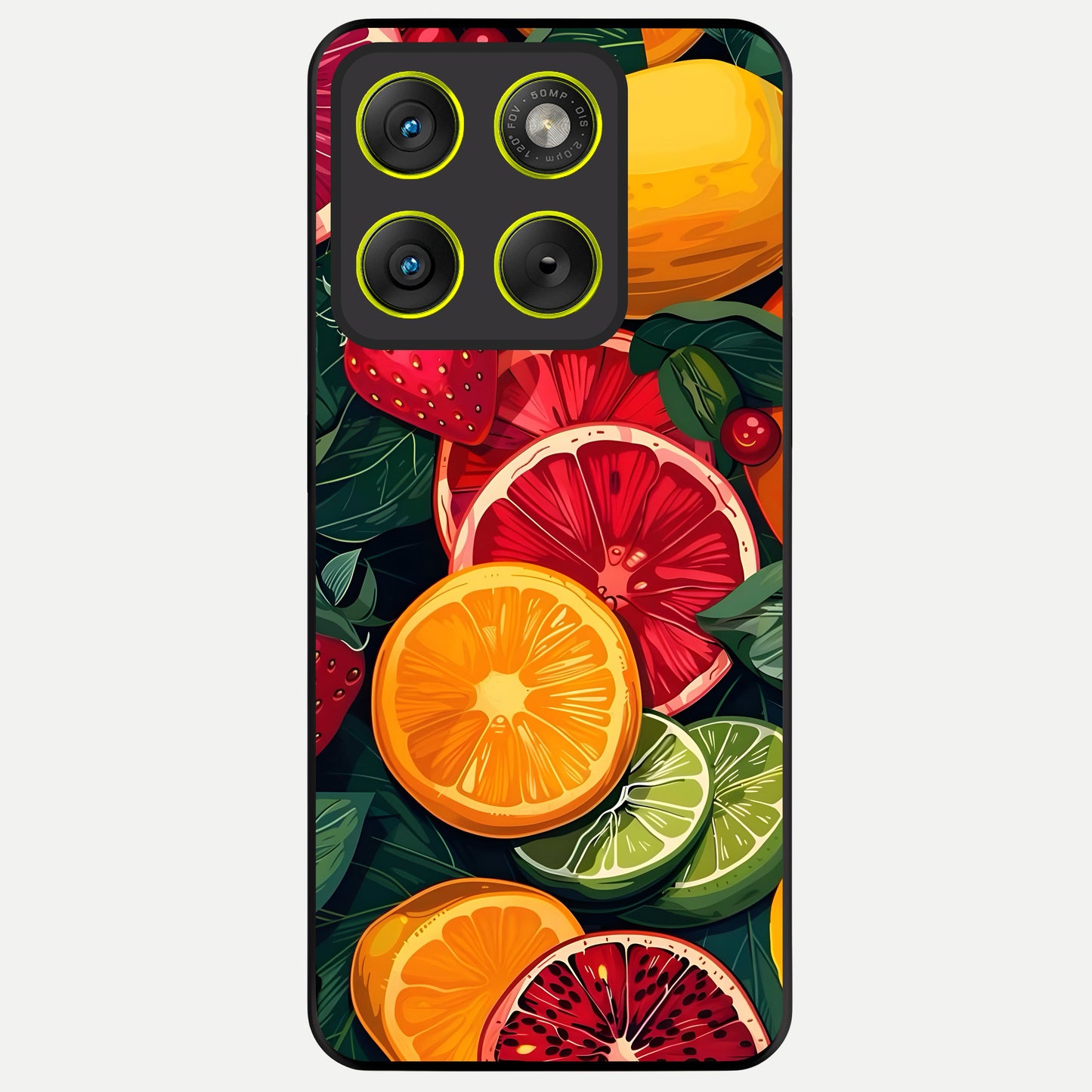  Multiple Fruits Glass Case For Moto Edge 70 back cover – full design glossy printed glass finish