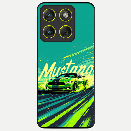 Mustang Bang Glass Case For Moto Edge 70 back cover – full design glossy printed glass finish