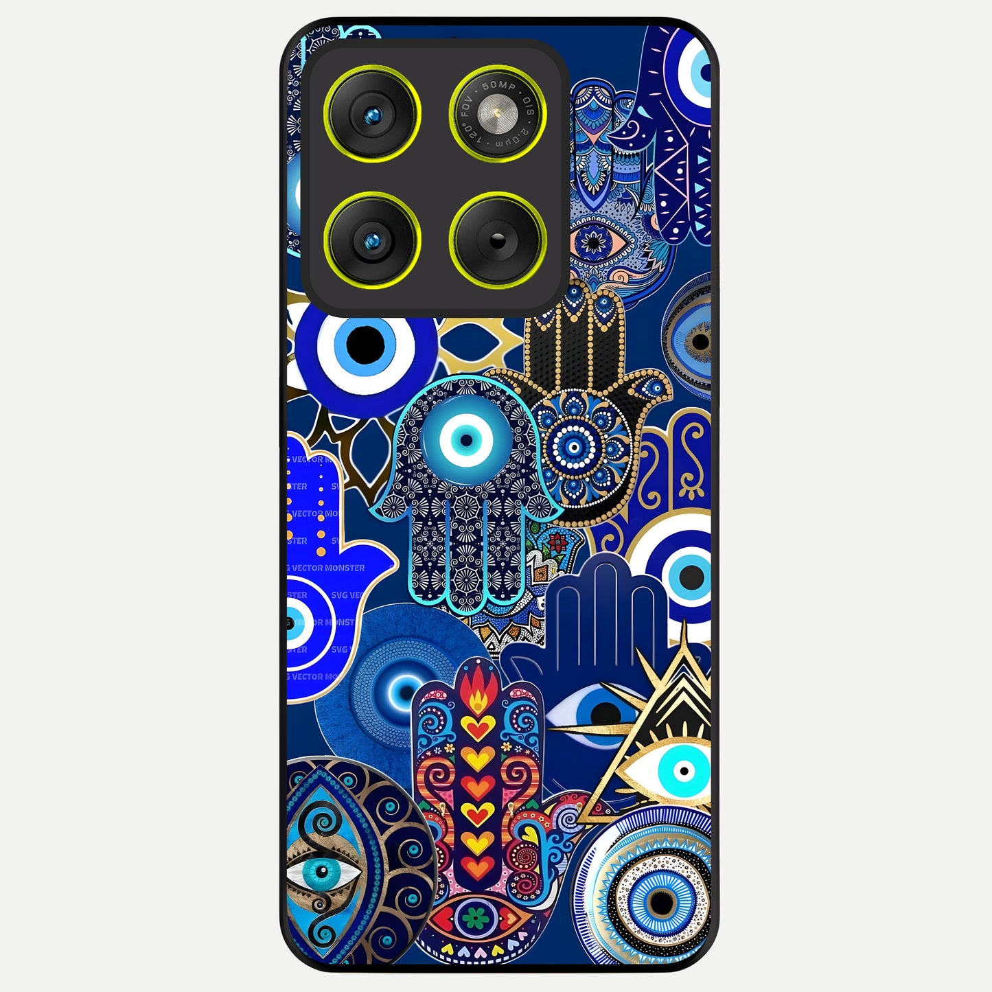  Mystic Palm Guard Glass Case For Moto Edge 70 back cover – full design glossy printed glass finish
