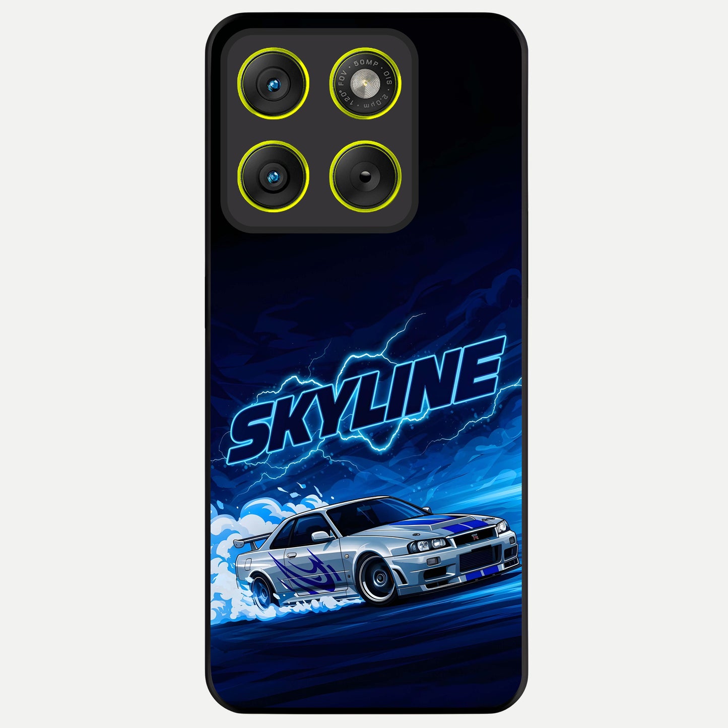  Neon Drift Beast Glass Case For Moto Edge 70 back cover – full design glossy printed glass finish