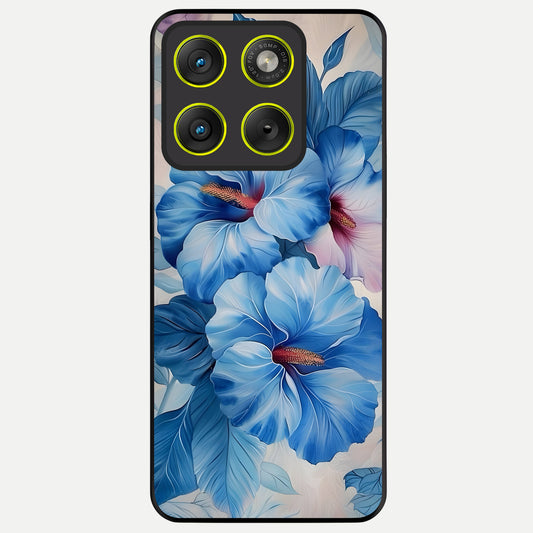  Ocean Hibiscus Grace Glass Case For Moto Edge 70 back cover – full design glossy printed glass finish