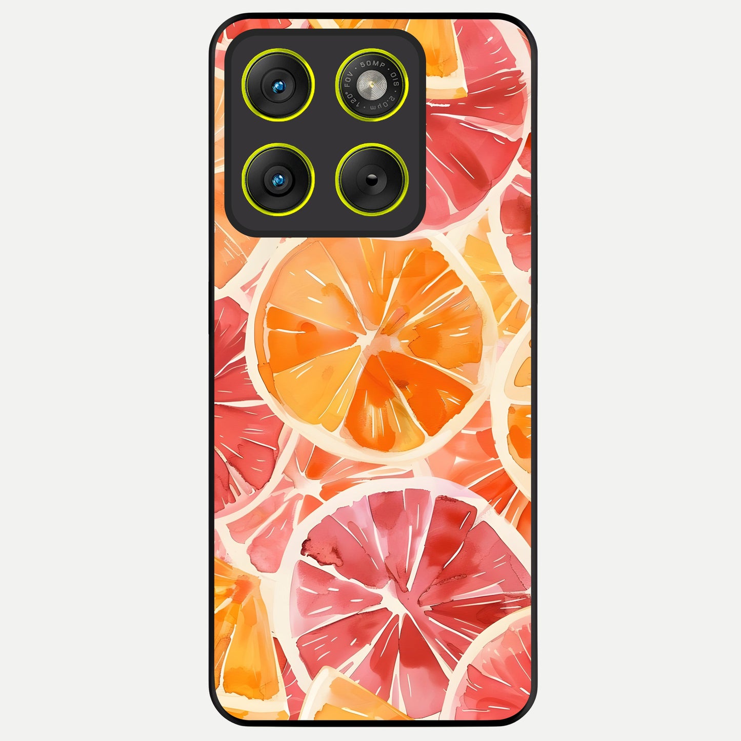 Orange Fruits Pattern Glass Case For Moto Edge 70 back cover – full design glossy printed glass finish