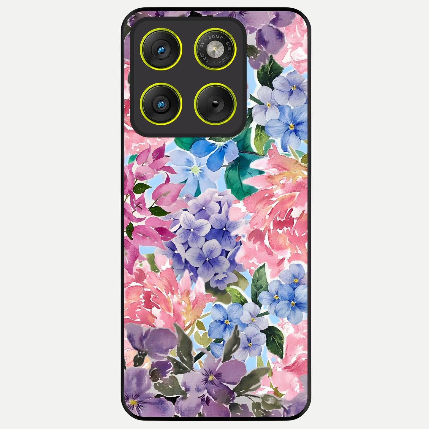  Pastel Floral Mix Glass Case For Moto Edge 70 back cover – full design glossy printed glass finish