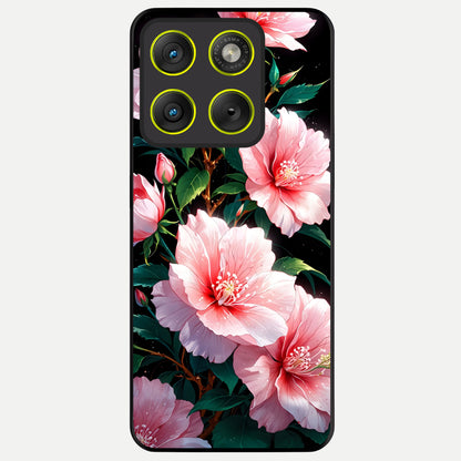  Peach Flower Glass Case For Moto Edge 70 back cover – full design glossy printed glass finish
