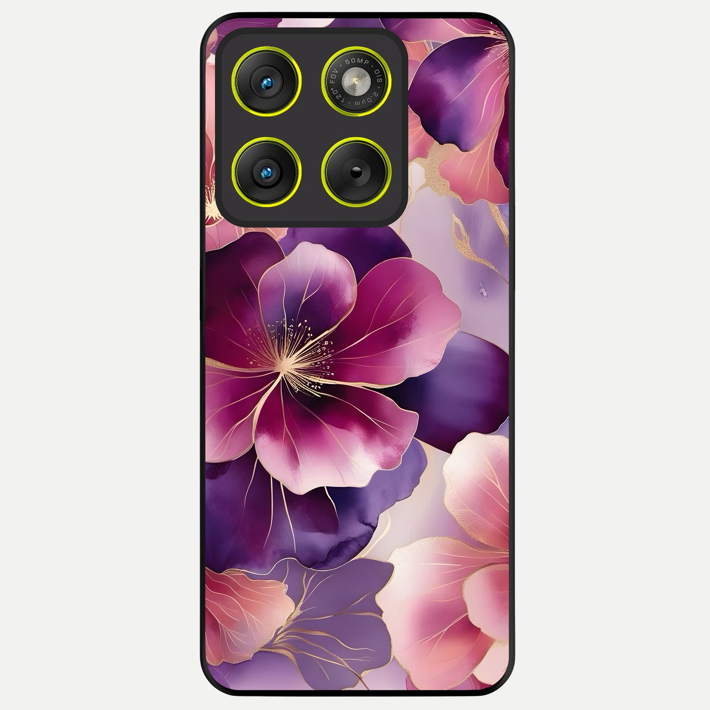  Pink Bouquet Florals Glass Case For Moto Edge 70 back cover – full design glossy printed glass finish