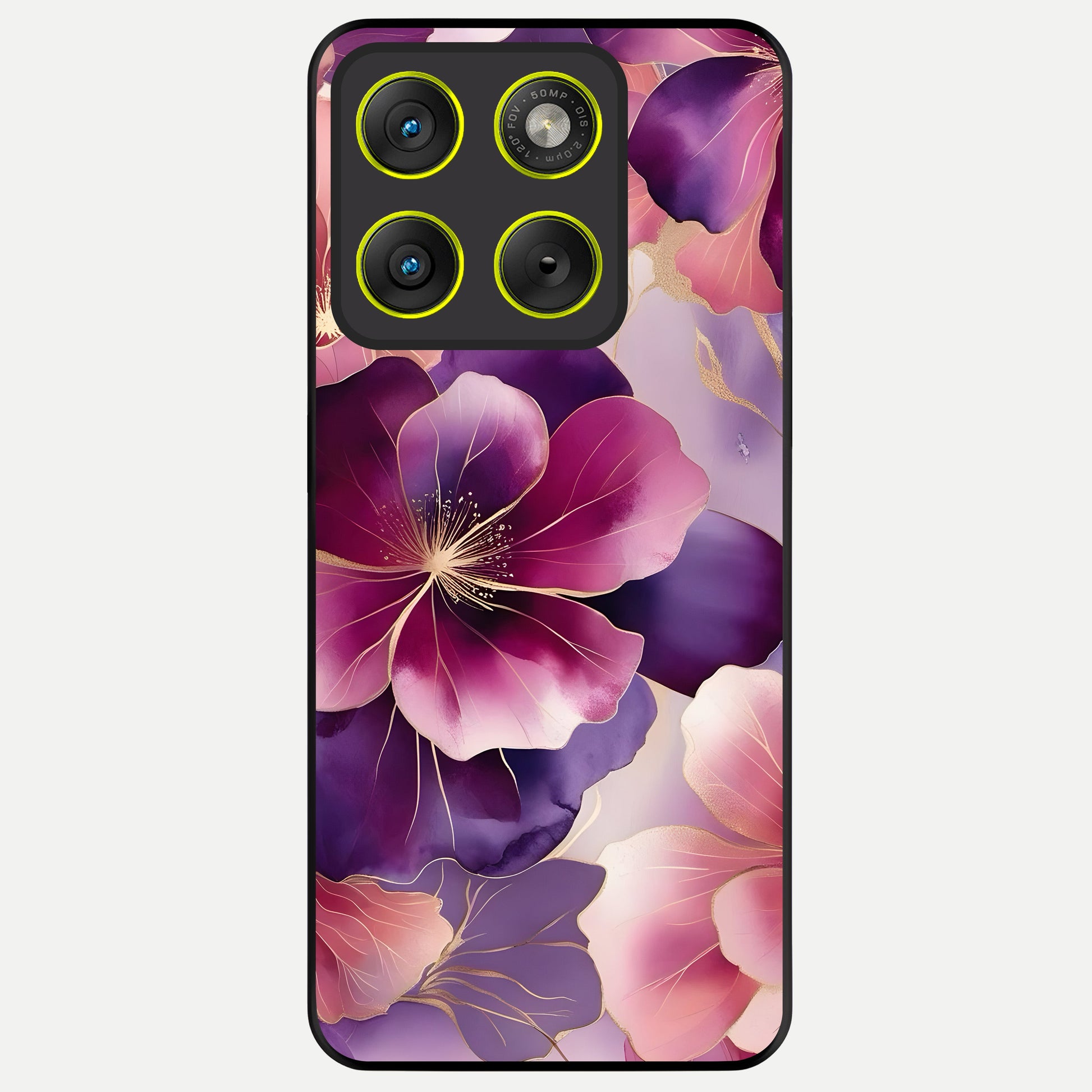  Pink Bouquet Florals Glass Case For Moto Edge 70 back cover – full design glossy printed glass finish