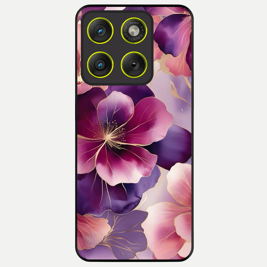  Pink Bouquet Florals Glass Case For Moto Edge 70 back cover – full design glossy printed glass finish